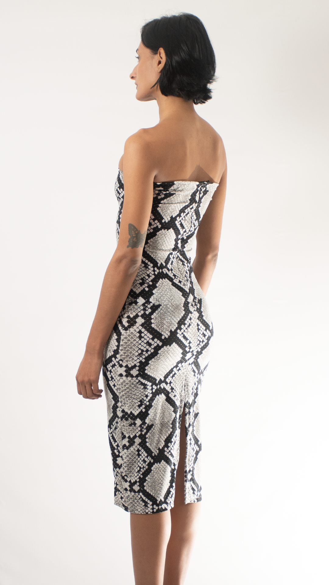 Vestido serpiente strapless