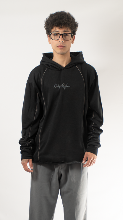 Hoodie negro líneas