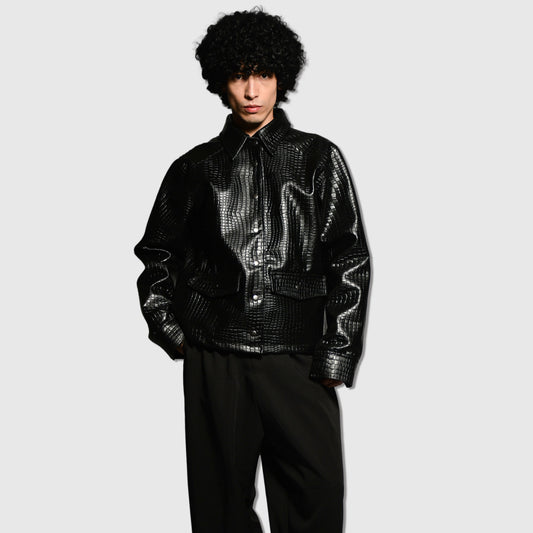 Chaqueta cuerina serpiente