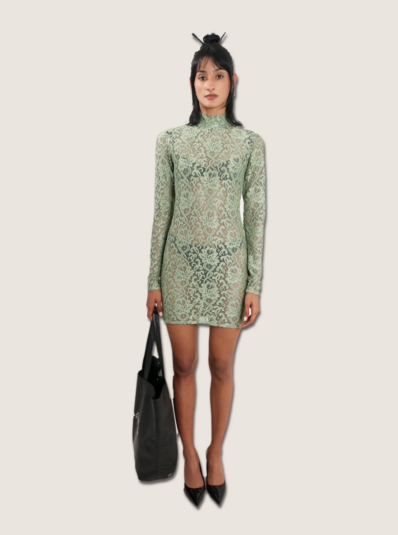 Vestido encaje verde