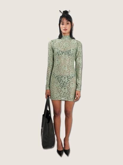 Vestido encaje verde