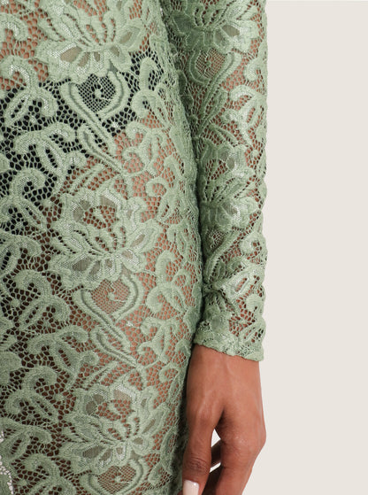 Vestido encaje verde