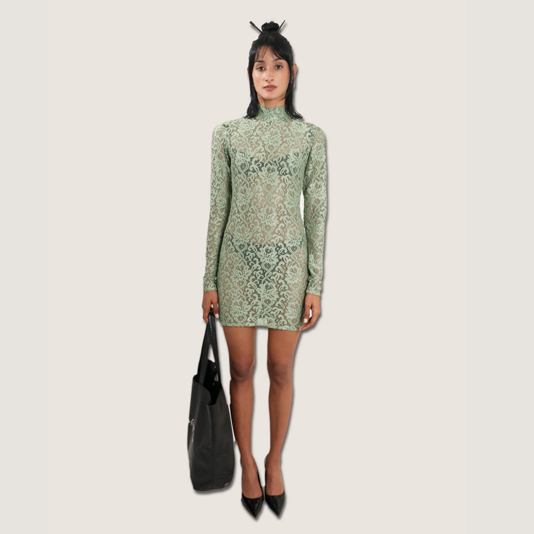 Vestido encaje verde