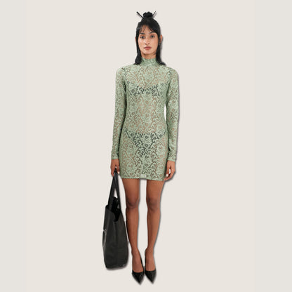 Vestido encaje verde